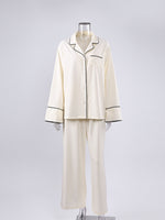 Contrast Trim Button Up Top and Pants Lounge Set