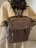 Leather Flap Backpack Bag