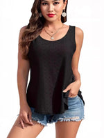 Full Size Scoop Neck Wide Strap Tank Plus Size - Ladyez