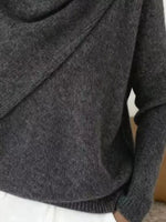 Full Size Solid Color Cowl Neck Sweater Plus Size