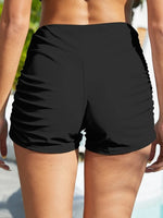 FAM-FAM Ruched Mid-Rise Waist Swim Shorts - Ladyez