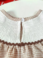 Children's Gingham Football Puff Sleeve Dress
