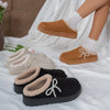 Pearl Bow Round Toe Slippers