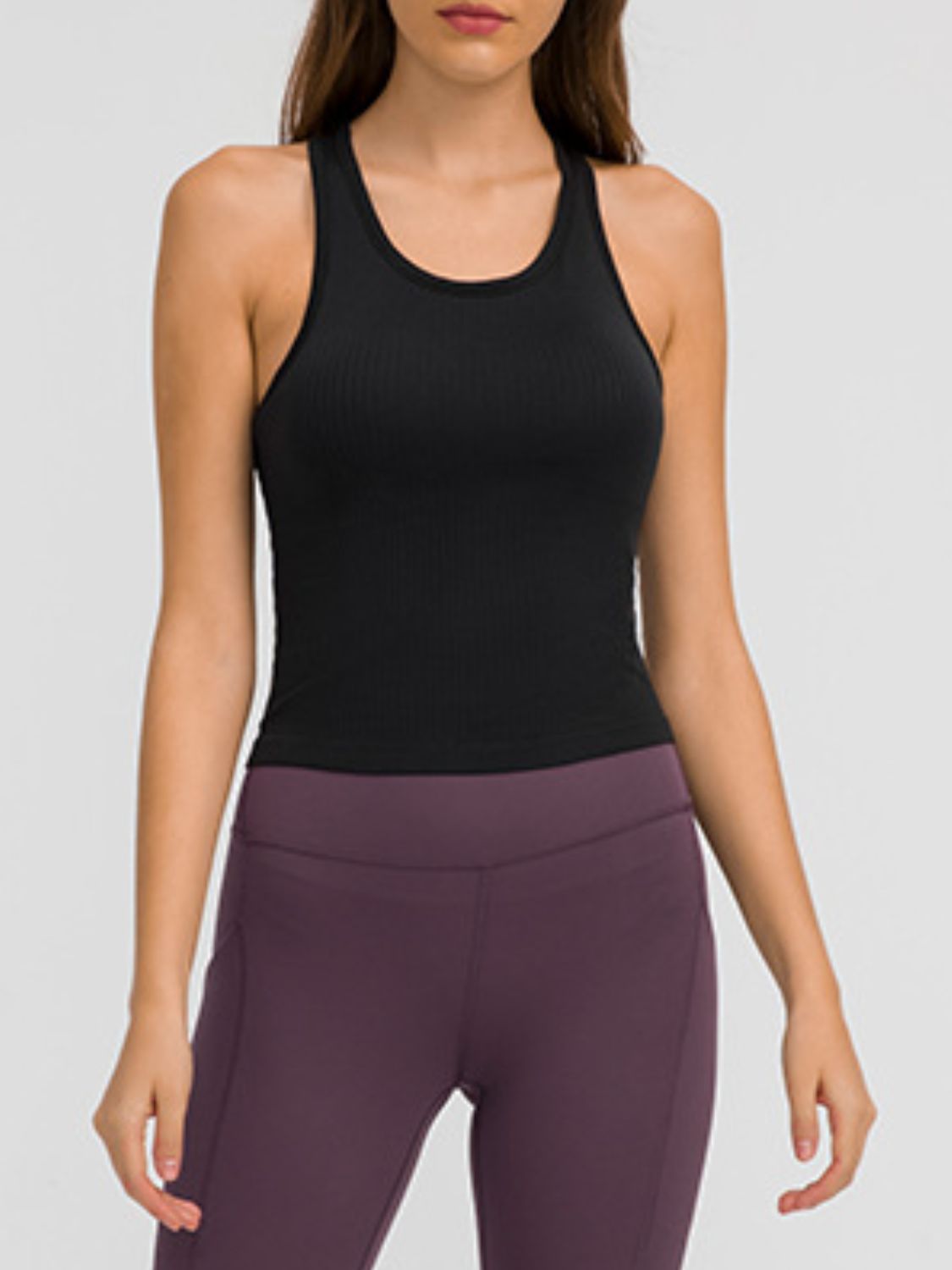 Millennia Round Neck Racerback Active Tank - Ladyez