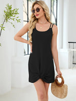 Knotted Hem Double Strap Dress