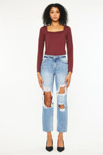 Kancan High Rise Distressed Boyfriend Jeans - Ladyez