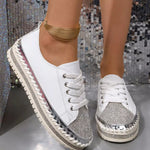 Rhinestone Round Toe Sneakers