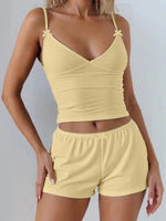 V-Neck Cami and Shorts Set - Ladyez