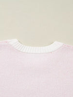 Cherry Pattern Drop Shoulder Sweater