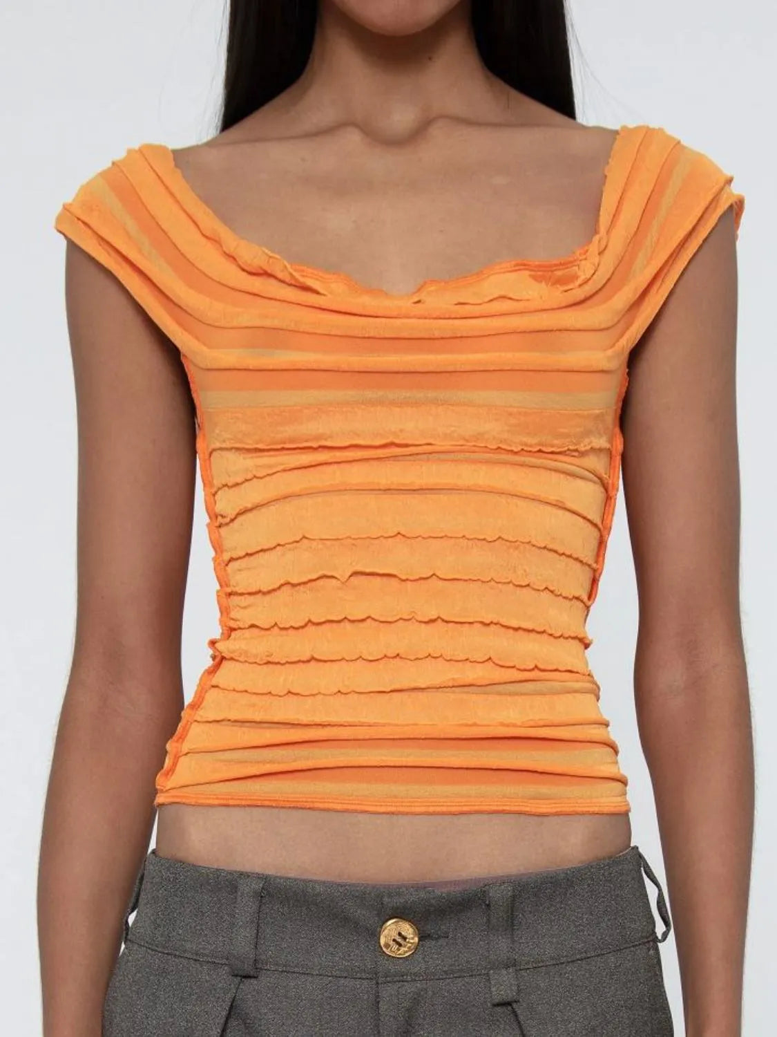 Ruched Solid Tank - Ladyez