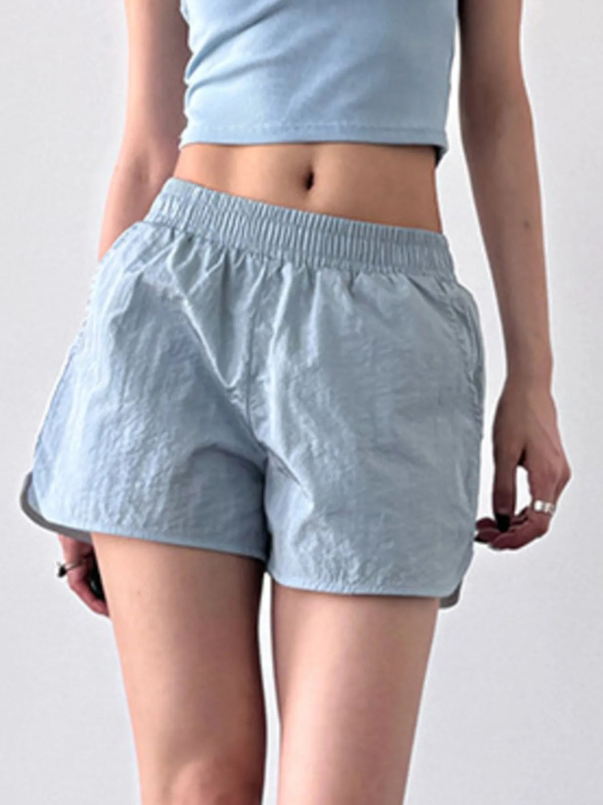 Elastic Waist Active Shorts - Ladyez