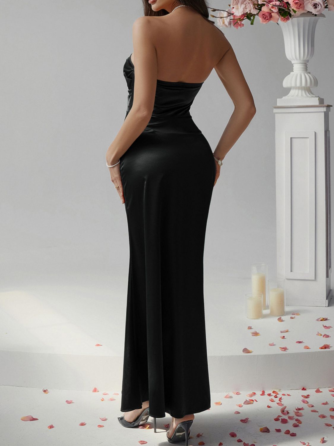 Devine Ruched Tube Maxi Dress - Ladyez