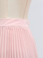Frill Lapel Collar Top and Pleated Skirt Set