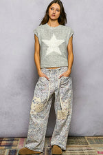 POL Star Round Neck Popcorn Knit Top
