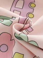 Children's Cute Cartoon Car Print Casual Dress