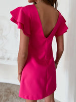 Ruffled Layered Short Sleeve Mini Dress - Ladyez