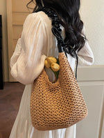 Crochet Shoulder Bag with Ruched Handle