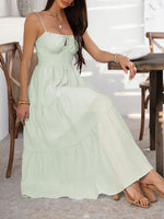Devine Smocked Tiered Maxi Cami Dress - Ladyez