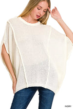 Zenana Drop Shoulder Short Sleeve Knit Top