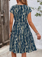 Plus Size Tie-Dye Ruffle Hem Casual Dress