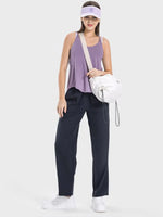 Millennia Slit Spaghetti Strap Scoop Neck Active Cami - Ladyez