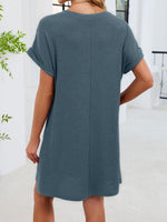Lace Round Neck Short Sleeve T-Shirt Dress