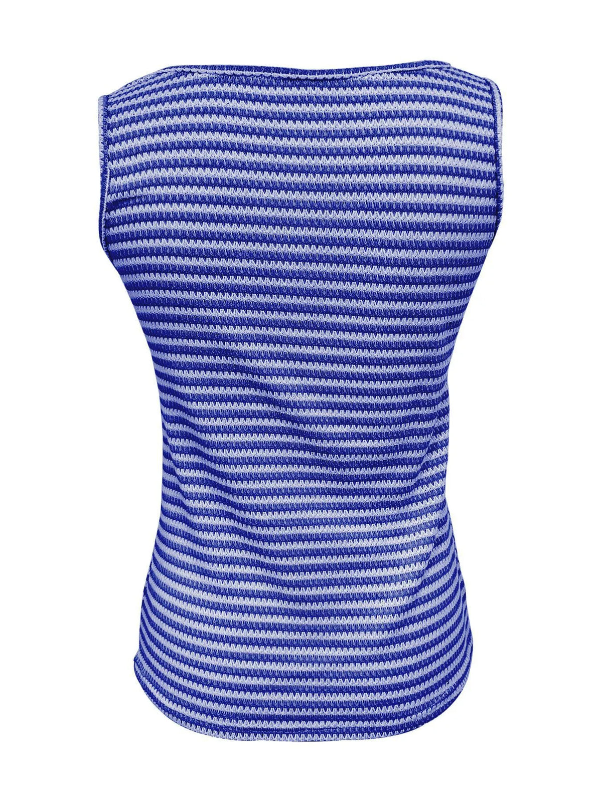 Striped Round Neck Tank Top - Ladyez