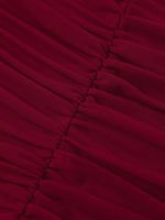 Halter Neck Ruched Slit Maxi Dress