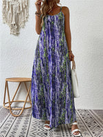 Full Size Printed Scoop Neck Maxi Cami Dress - Ladyez