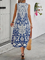 Printed Sleeveless Midi Dress