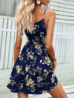 Floral Print Spaghetti Strap Summer Mini Dress