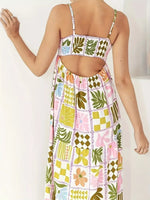 Printed Cutout Back Cami Dress