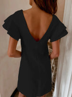 Ruffled Layered Short Sleeve Mini Dress - Ladyez