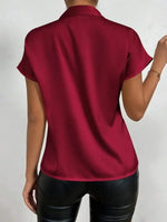 Satin Bow Tie Neck Blouse - Ladyez