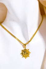 Sun Pendant Copper Necklace