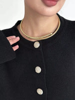 Crew-Neck Button Down Cardigan