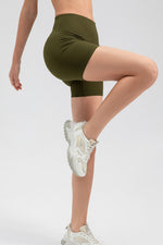 Wide Waistband Slim Fit Sports Shorts - Ladyez