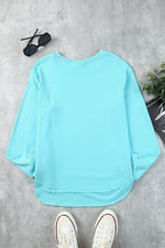 Side Slit Drop Shoulder Sweatshirt