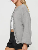 Full Size Button-Down Knit Cardigan Plus Size