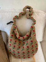 Sherpa Ruched Strap Handbag