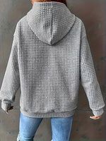 Textured Knit Drawstring Hoodie