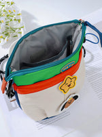 Waterproof Contrast Cartoon Crossbody Bag