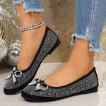 Rhinestone Bow Accent Slip-Ons