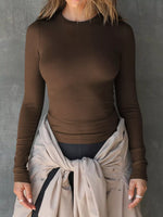 Long Sleeve Crop T-Shirt with Ribbed Texture