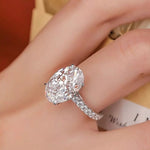 3 Carat 925 Sterling Silver Moissanite Oval Ring