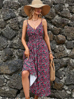 Paisley Print Spaghetti Strap Midi Dress