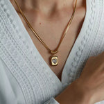 18K Gold-Plated Zircon Heart Necklace