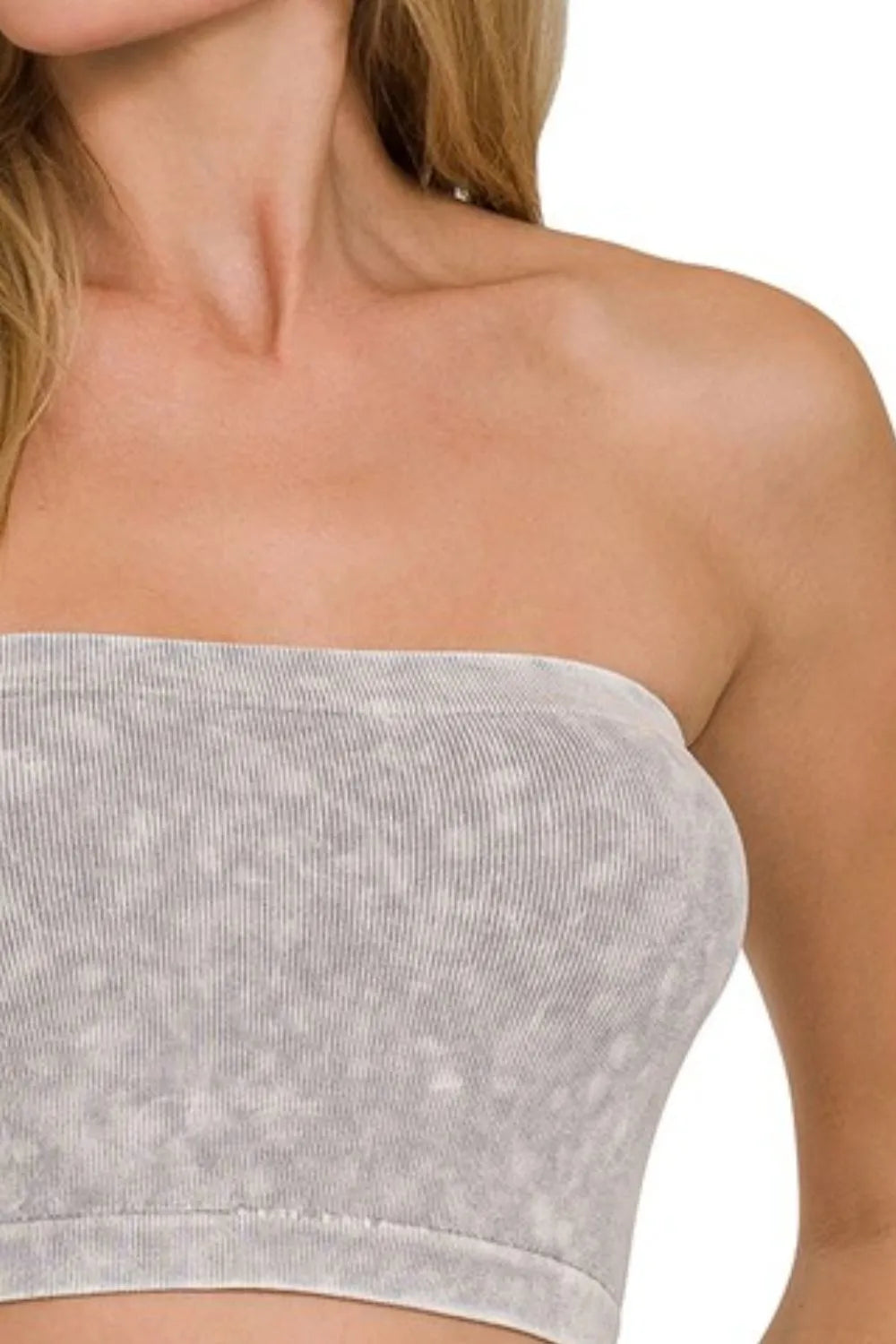 Zenana Washed Ribbed Seamless Tube Top - Ladyez