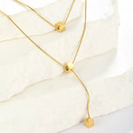 18K Gold-Plated Double Layered Geometric Necklace
