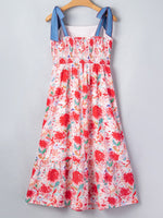 Floral Print Tie-Shoulder Midi Dress